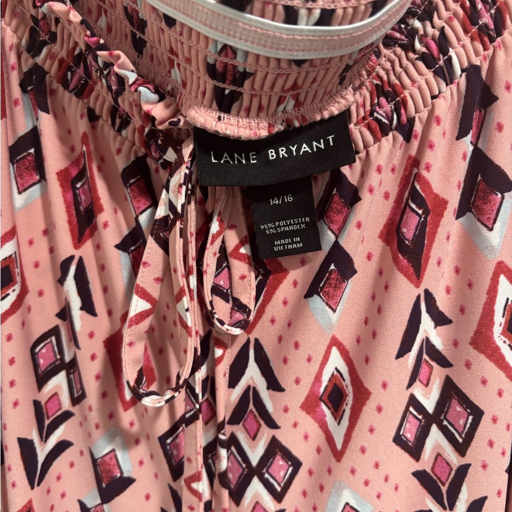 Lane Bryant Pink Geometric Wide Leg Pants - Picture 4 of 4